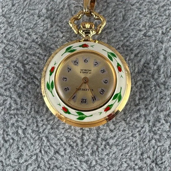 Villeruse 1960s Swiss Hand Wind Necklace Watch with Hand 